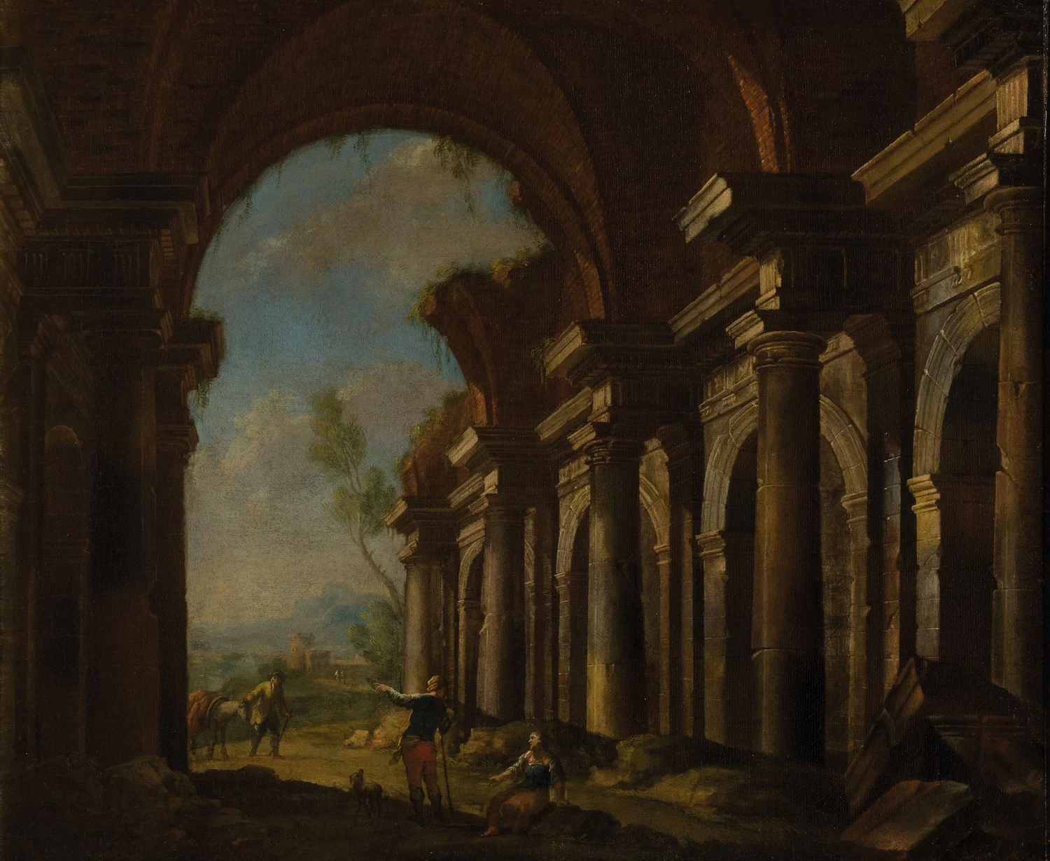 Capriccio architettonico con figure